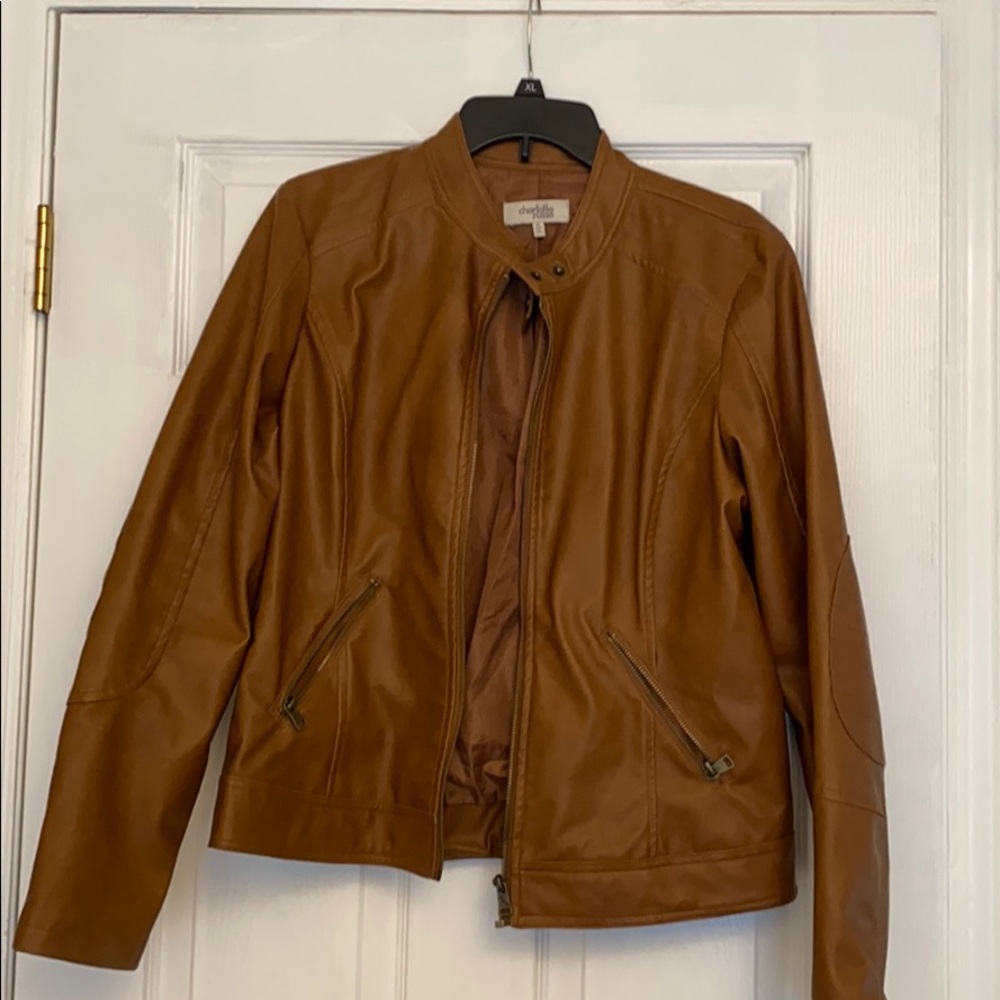 Brown leather jacket